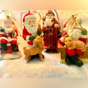 Set of 4 Vintage Santa Ornaments/Table Top Christmas Decor. 🎅🎅🎅🎅